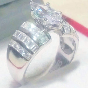 4 Ct Marquise & Princess cut Engagement Ring